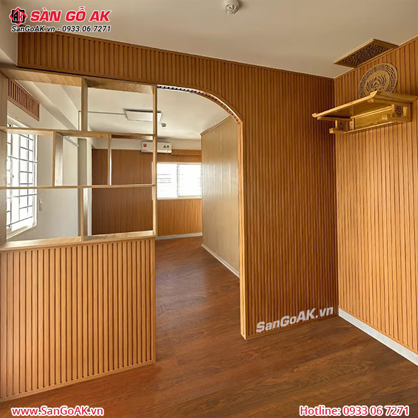 Tấm ốp nhựa lam 5 sóng thấp FX237 vân gỗ vàng đậm